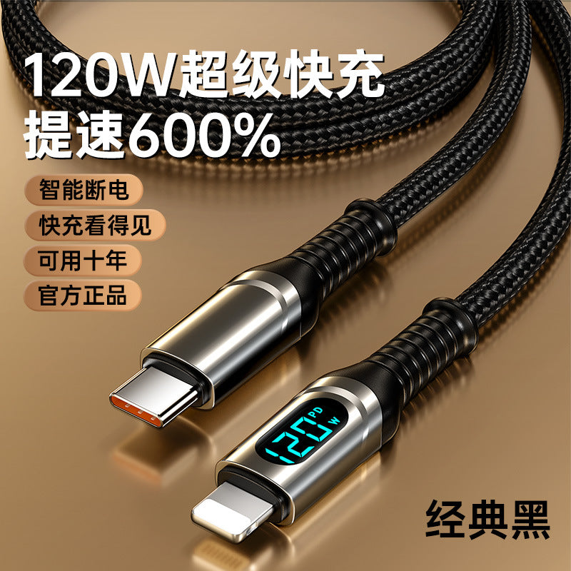 PD120W Süper Hızlı Type-C Şarj & Veri Kablosu — iPhone 12/13/15, Huawei, Honor, Xiaomi Uyumlu