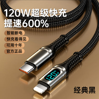 PD120W Süper Hızlı Type-C Şarj & Veri Kablosu — iPhone 12/13/15, Huawei, Honor, Xiaomi Uyumlu